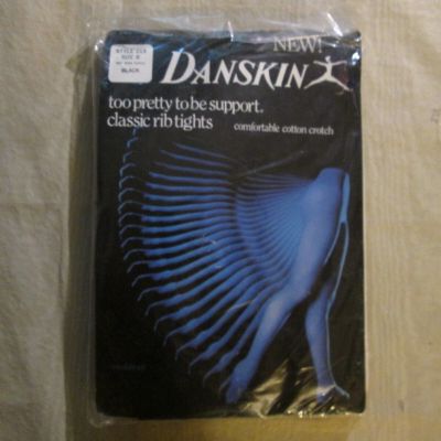 Vintage 1984 Danskin Classic Rib Tights Color Black Size B Style 213 New